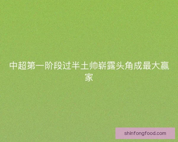 中超第一阶段过半土帅崭露头角成最大赢家